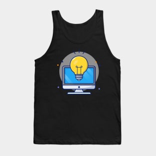 Monitor with lamp cartoon Tank Top